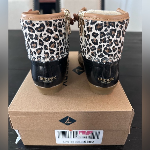🖤SOLD🖤Sperry Saltwater Animal Duck Boot/Leopard and Black - Picture 11 of 12